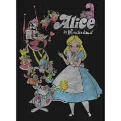 Girl's Alice in Wonderland Distressed Group Shot T-Shirt