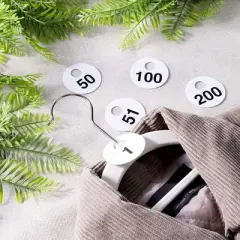 Juvale 2 Sets of Round Numbered Tags 1-300, Double-Sided Plastic Coat Check Tickets, 600 Pieces Total
