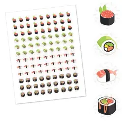 Big Dot of Happiness Let's Roll - Sushi - Japanese Party Round Candy Sticker Favors - Labels Fits Chocolate Candy (1 sheet of 108)