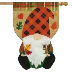 Fall Gnome Burlap House Flag 40" x 28" Briarwood Lane