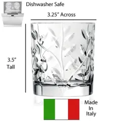 Lorren Home Trends Laurus Crystal Double old fashioned set of 6