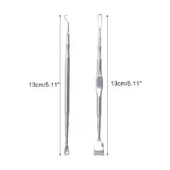 Unique Bargains Hook Tip Pimple Extractor 5.11" Silver Tone 1 Set
