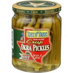 Talk O' Texas Crisp Okra Pickles Hot - Case of 12 - 16 oz