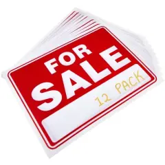 MeasuPro For Sale Signs - 12-Pack, 9 x 12 Inch, Durable and Versatile Outdoor Signs