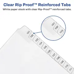 Avery Legal Exhibit Binder Dividers, Preprinted 76-100 Tab, Side Tabs, Unpunched Letter Size, 1 Set Collated, 4 Sets per Pack (01704)