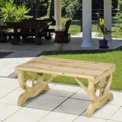 Resenkos Garden Bench, Patio Bench,2-Person Wooden Garden Bench, Outdoor Wagon Wheel Porch Bench,