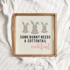 Rustic Marlin Some Bunny Needs a Cocktail Easter Wooden Serving Tray