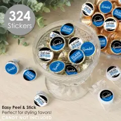 Big Dot of Happiness Reunited Blue - Royal Blue School Class Reunion Party Small Round Candy Stickers - Party Favor Labels - 324 Count