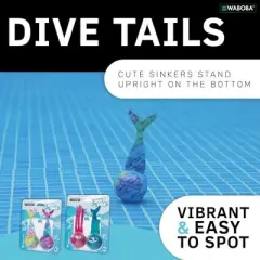 Waboba Dive Tail, Swimming Pool Diving Toy for Kids & Adults, Sinking Water Toy for Swimming Pools (Colors & Style May Vary, Pack of 2)