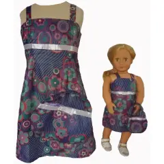 Doll Clothes Superstore Size 12 Geometric Flower Print Matching Girl And Doll Sundress