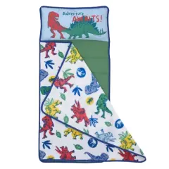 Universal Jurassic World Wild and Free Green, Blue, and Yellow Adventure Awaits Dinosaur Toddler Nap Mat