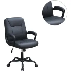 NicBex Adjustable Office Chair with Wheels, Comfy PU Upholstered Gaming Chair with Armrest, Executive Office Chairs for Adults, Office