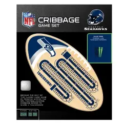 MasterPieces NFL Seattle Seahawks Cribbage Board Game for Adults - Officially Licensed NFL Toy