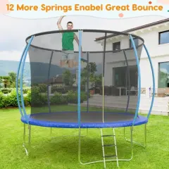 Trampoline  12FT with Enclosure & Ladder, ASTM Approved Heavy-Duty Outdoor