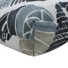 2pk Outdoor/Indoor Reversible Chair Pad Set Hixon Stone Black - Pillow Perfect