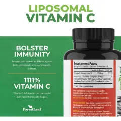 Forest Leaf Liposomal C 1000mg Capsules, Immune Booster with MCT Oil & Sunflower Lecithin, Superior Absorption - 120 Caps