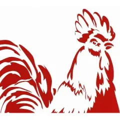 2pk Rooster Kitchen Towels Red - MU Kitchen: 100% Cotton, Machine Washable, Animal Print Design
