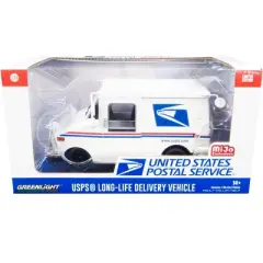 "USPS" LLV Long Life Postal Delivery Vehicle White with Stripes "United States Postal Service" 1/24 Diecast Model by Greenlight