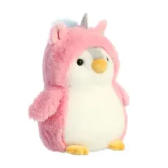 Aurora PomPom Penguin 7" Unicorn Costume Pink Stuffed Animal