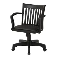 Deluxe Wood Banker's Chair Padded Seat with Base - OSP Home Furnishings