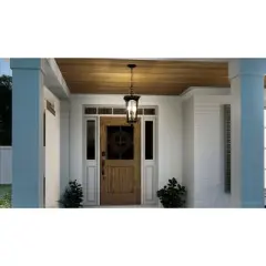 Urban Ambiance Luxury Cosmopolitan Outdoor Pendant Light,  23.875"H x 9"W,  Midnight Black Finish, UHP1261