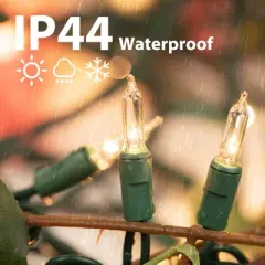 Itopfox Clear Christmas String Lights 100 Count Incandescent Mini Lights for Indoor Xmas Tree Garland Birthday Wedding Party Festival Decoration