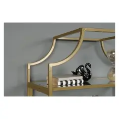 71" International Luxury Bookshelf Satin Gold Finish - Sauder