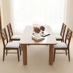 Tangkula Dining Chairs Set of 4 Upholstered Kitchen Side Chairs w/ Rubber Wood Frame