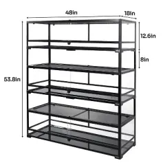REPTIZOO 3 Layer Reptile Glass Terrarium-48 x 18 x 45inches