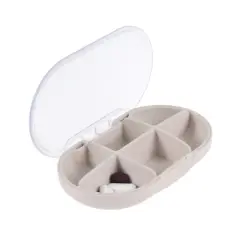 Unique Bargains 6 Compartment Single Layer Pill Case 1 Pc