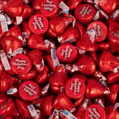 85 pcs Valentine's Day Candy Red Hershey's Kisses Chocolate with Stickers - By Just Candy