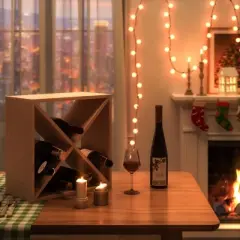 Sandinrayli 4 Pcs 24 Bottle Stackable Modular Wine Rack, Wooden Freestanding Wine Holder Display Shelf, Wine Storage Cube for Bar Cellar Kitchen