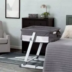 Delta Children Simmons Kids' By The Bed City Sleeper Bassinet for Twins - Gray