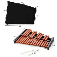 Costway 25 Note Xylophone Wooden Percussion Educational Instrument w/ 2 Mallets