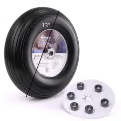 Martin Wheel Flat Free Wheelbarrow Wheel, 6" x 0.6" Hub