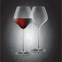 Final Touch Burgundy Crystal Wine Glasses, Set of 2 - 23.6 oz, Titanium Reinforced, Scratch & Chip Resistant, Lead-Free - Dishwasher Safe