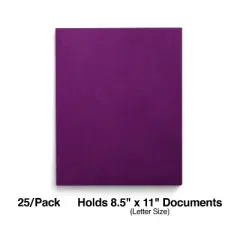 Staples School Grade 2 Pocket Folder Purple 25/Box 27536-CC