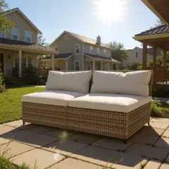 YARDSIGHT Outdoor Wicker Loveseat with All-Weather Cushions  Perfect for Patio & Garden