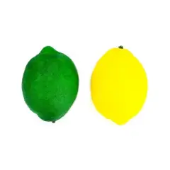 Ready! Set! Go! Link 12 Piece Yellow And Green Lifelike Fake Lemons, Kitchen Pretend Play Food Toys For Kids