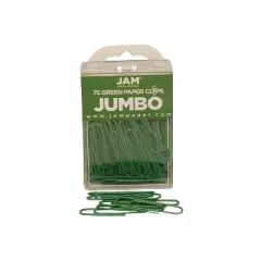 JAM Paper Jumbo Paper Clip Green 3 Packs of 75(42186878B)