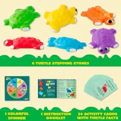 Joyfy 6 Pcs Stepping Stones for Kids, Turtle Balance Steppers, Toddler Non-Slip Balance Toys Encourage Toddler Balance & Motor Skills for Age 3+