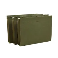 Staples Hanging File Folders 2" Expansion Legal Size Standard Green 25/BX TR117523/117523