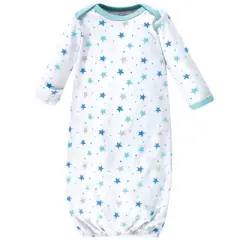 Luvable Friends Baby Boy Cotton Long-Sleeve Gowns 3pk, Boy Elephant Stars