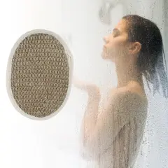 Unique Bargains Jute Bath Brush for Shower 5.71"x4.33" Beige Brown 2 Pcs