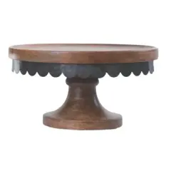 VIP Wood 10 in. Brown Scalloped Pedestal