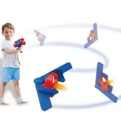 Lunar Launcher Toy Flying Airplane Disc - 6 Flying Airplane Set for Kids Flies Over 50 Feet, perfect for Indoor and Outdoor play &ndash; Play22Usa