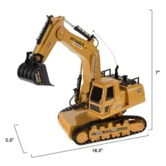 Toy Time Excavator Bucket Truck with Remote Control - Black and Yellow
