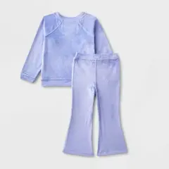 Toddler Girls' 2pc Adaptive Sparkle Velour Set - Cat & Jack&trade; Periwinkle