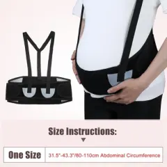 Unique Bargains Maternity Belt Abdomen Back Support Pregnancy Band with Shoulder Strap Beige 1PC