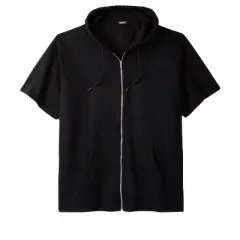 KingSize Men's Big & Tall Short Sleeve Full Zip Hoodie